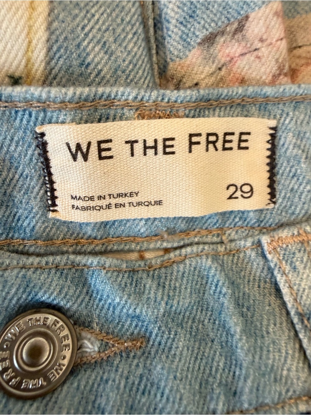 Free People We the Free Illusion Patchwork Barrel Jeans Size 29 NWOT - Picture 9 of 10